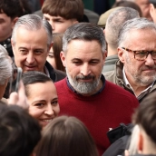 El presidente de Vox, Santiago Abascal, en Tordesillas, Valladolid. / LP El presidente de Vox, Santiago Abascal, en Tordesillas, Valladolid. / LP