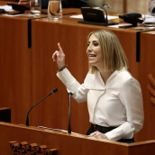 María Guardiola, candidata a la presidencia de la Junta de Extremadura este martes en la Asamblea. / EP María Guardiola, candidata a la presidencia de la Junta de Extremadura este martes en la Asamblea. / EP