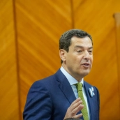 El presidente de la Junta de Andalucía, Juanma Moreno, responde a las preguntas de los grupos políticos en la sesión de control al Gobierno del Parlamento de Andalucía. / EP El presidente de la Junta de Andalucía, Juanma Moreno, responde a las preguntas de los grupos políticos en la sesión de control al Gobierno del Parlamento de Andalucía. / EP