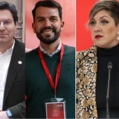 Candidatos del PSOE a las primarias: Martín, Díaz Farias, Sánchez Cotrina, Vega y González Andrade. / LP Candidatos del PSOE a las primarias: Martín, Díaz Farias, Sánchez Cotrina, Vega y González Andrade. / LP