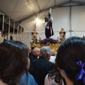 El paso de Jesús Nazareno, en la basílica de Santa Eulalia de Mérida. / LP