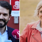Los dos candidatos a dirigir el PSOE extremeño: Álvaro Sánchez Cotrina y Soraya Vega. / LP
