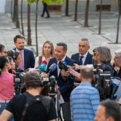 Anuncio del acuerdo PP-Vox para Extremadura este jueves en el patio de Naranjos de la Asamblea de Extremadura. / LP Anuncio del acuerdo PP-Vox para Extremadura este jueves en el patio de Naranjos de la Asamblea de Extremadura. / LP