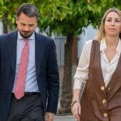 María Guardiola, presidenta del PP, y Abel Bautista, secretario general, este jueves en Mérida. / LP María Guardiola, presidenta del PP, y Abel Bautista, secretario general, este jueves en Mérida. / LP