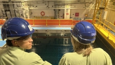 Piscina del Reactor 1 de la Central Nuclear de Almaraz, en parada técnica en mayo pasado para su recarga. / LP