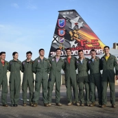Alumnos de la Unidad de Formación de pilotos de caza y ataque del Ala 23 de Talavera La Real. / AM Alumnos de la Unidad de Formación de pilotos de caza y ataque del Ala 23 de Talavera La Real. / AM