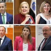 Composición del nuevo Gobierno en una imagen distribuida por la Junta de Extremadura. / LP Composición del nuevo Gobierno en una imagen distribuida por la Junta de Extremadura. / LP